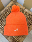 Pom Pom Beanie - Neon Orange