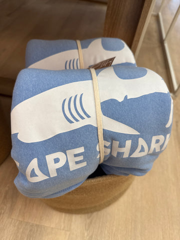 Cape Shark Sweatshirt Blanket - Light Blue
