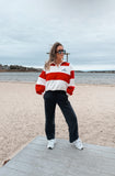 Shark - Ladies White/Red Stripe Rugby Sweatshirt