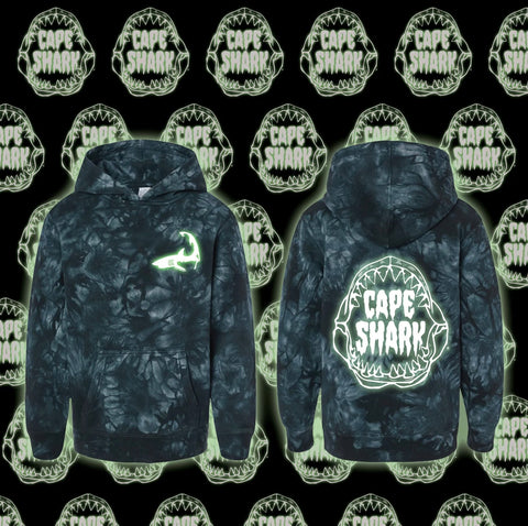 Spooky Jaw - Glow in the Dark - Youth Black Tie Dye Hood