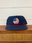 Rope Snapback - Navy w/ Red Rope - USA Patch