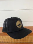 Snapback - Black - Leather Patch