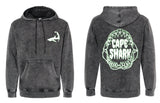 Spooky Jaw - Glow in the Dark - Unisex Mineral Wash Black Hood