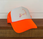 Trucker Snapback - White/NeonOrange - Cape Cod Sharks