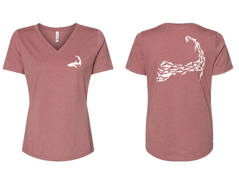 Cape Cod Sharks - Ladies Heather Mauve T-Shirt