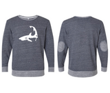 Shark - Toddler/Youth Heather Navy French Terry Crewneck