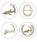 Cape Shark Coasters - set of 4