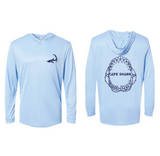 Jaw - Unisex Blue UPF50 Long Sleeve Hood