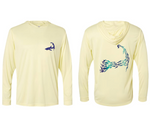 Cape Cod Sharks - Unisex Yellow UPF50 Long Sleeve Hood