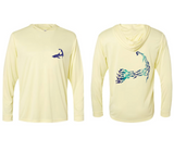 Cape Cod Sharks - Unisex Yellow UPF50 Long Sleeve Hood