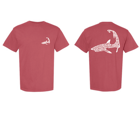 Cape Cod Towns - Unisex Washed Red T-Shirt