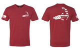 USA Shark - Unisex Heather Cardinal T-Shirt