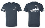 USA Shark - Unisex Heather Navy T-Shirt