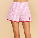 Lobster - Ladies Ricrac Short - Pink Gingham