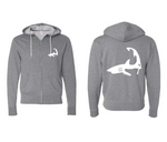Shark - Unisex Heather Gray Zip Hood