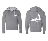 Shark - Unisex Heather Gray Zip Hood