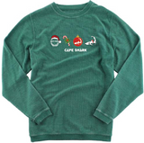 Holiday Icons - Unisex Green Corduroy Crewneck