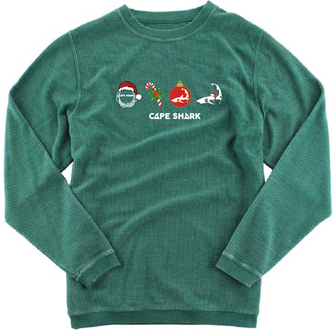 Holiday Icons - Unisex Green Corduroy Crewneck