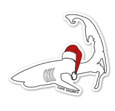 Pattern Sticker - Santa Shark