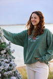 Holiday Icons - Unisex Green Corduroy Crewneck