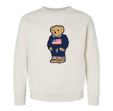 Teddy Shark - Toddler/Youth Heather Oatmeal Crewneck