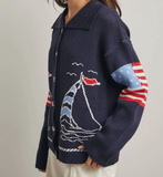 Sailboat Cardigan - Ladies Sweater