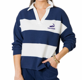 Cape Shark - Ocean Knit Ladies Navy/White Stripe Long Sleeve