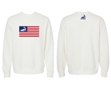 USA Shark Flag - Unisex White Crewneck