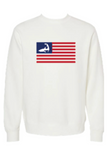 USA Shark Flag - Unisex White Crewneck