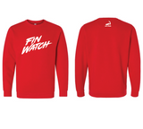 Fin Watch - Unisex Red Crewneck