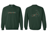 Sharkmas Lights - Youth Forest Green Crewneck