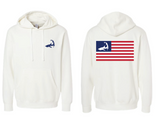 USA Shark Flag - Unisex White Hood