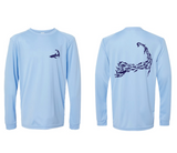 Cape Cod Sharks - Youth Blue UPF50 Long Sleeve