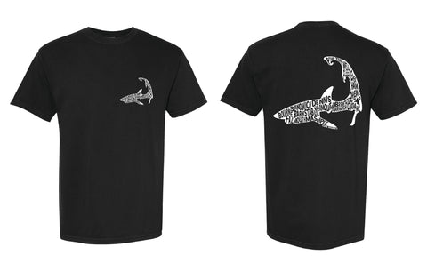 Cape Cod Towns - Unisex Black T-Shirt