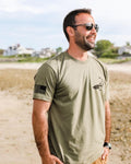 USA Shark - Unisex Military Green T-Shirt