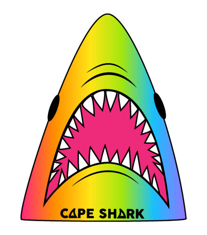 Pattern Sticker - Shark Head - Rainbow