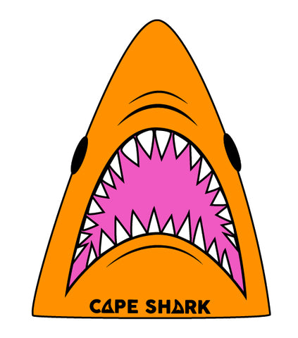 Pattern Sticker - Shark Head - Orange/Pink