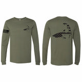USA Shark - Unisex Military Green Long Sleeve
