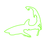Pattern Shark - Lime Green Outline