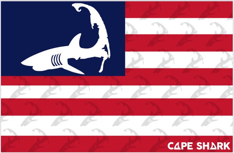 Shark Flag USA Flag - 12"x18"